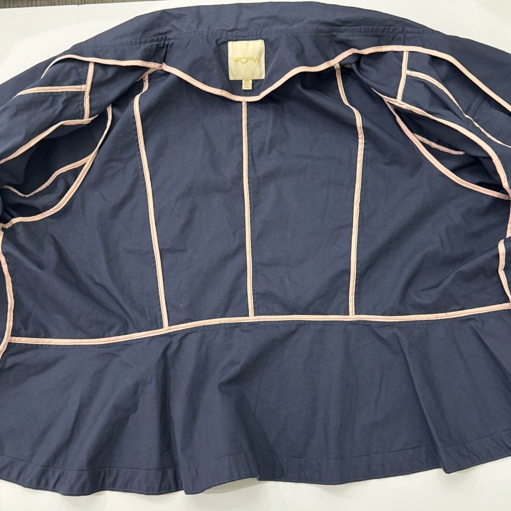 ModCloth Blue Utility Jacket Ruffled Size 4x - Picture 10 of 14